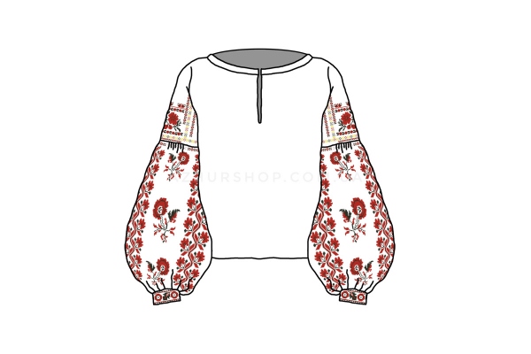 Дизайн (схема для вишивання) сорочки "Донеччина" РС005 (відтворена з автентичної сорочки)